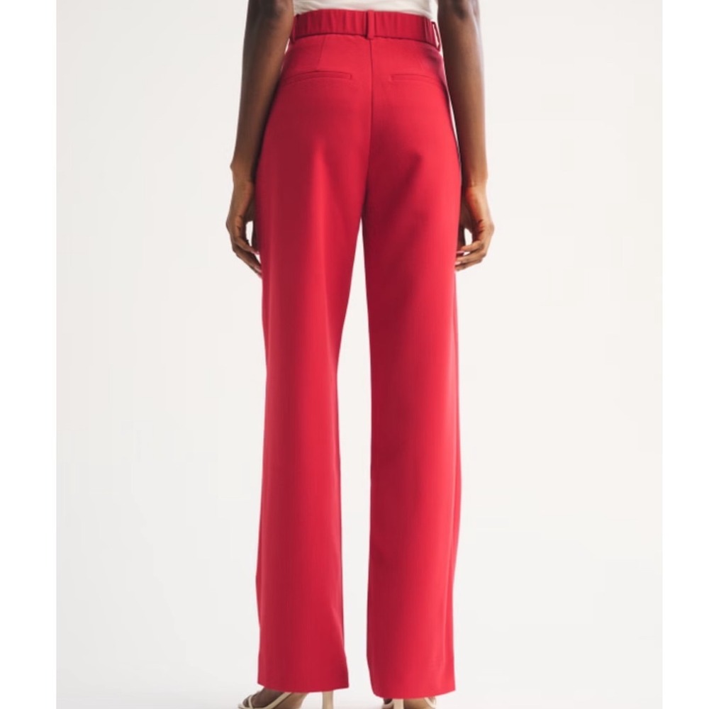 Abercrombie Sloane Tailored Wide Leg Pant in Red Size 33 - Picture 6 of 10